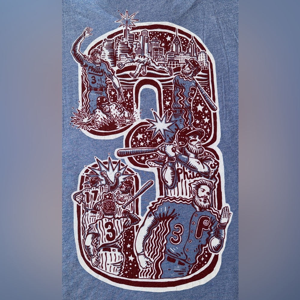 Paul Carpenter Art Bruce Harper Philadelphia Phillies T-Shirt - Unisex Medium